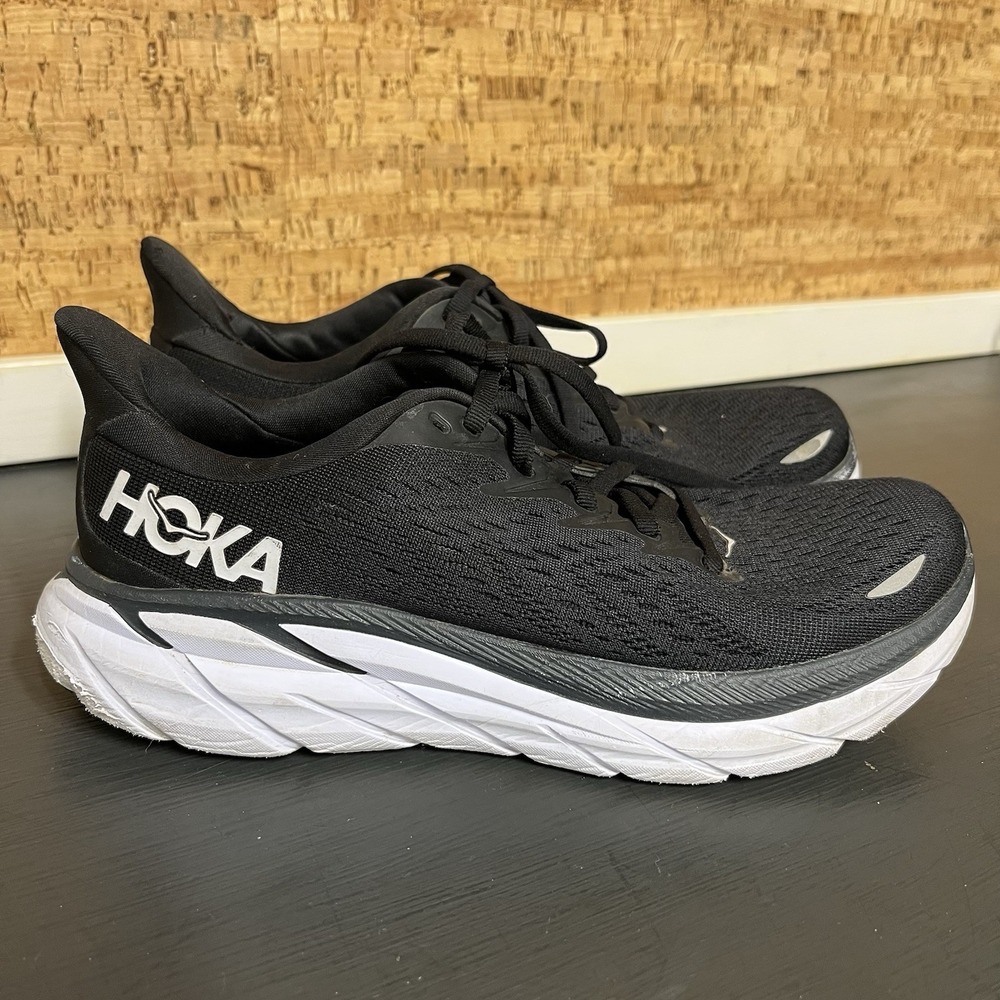 Hoka One One Clifton 8 Black White Women Size 6.5B